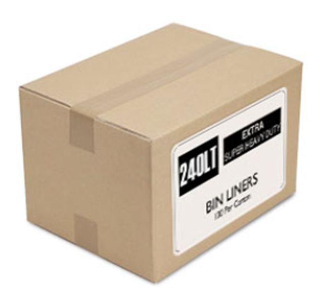 BIN LINER 240Ltr LDPE 1150mm X 1450mm HEAVY DUTY LDNAT-240LA CLEAR CTN 100